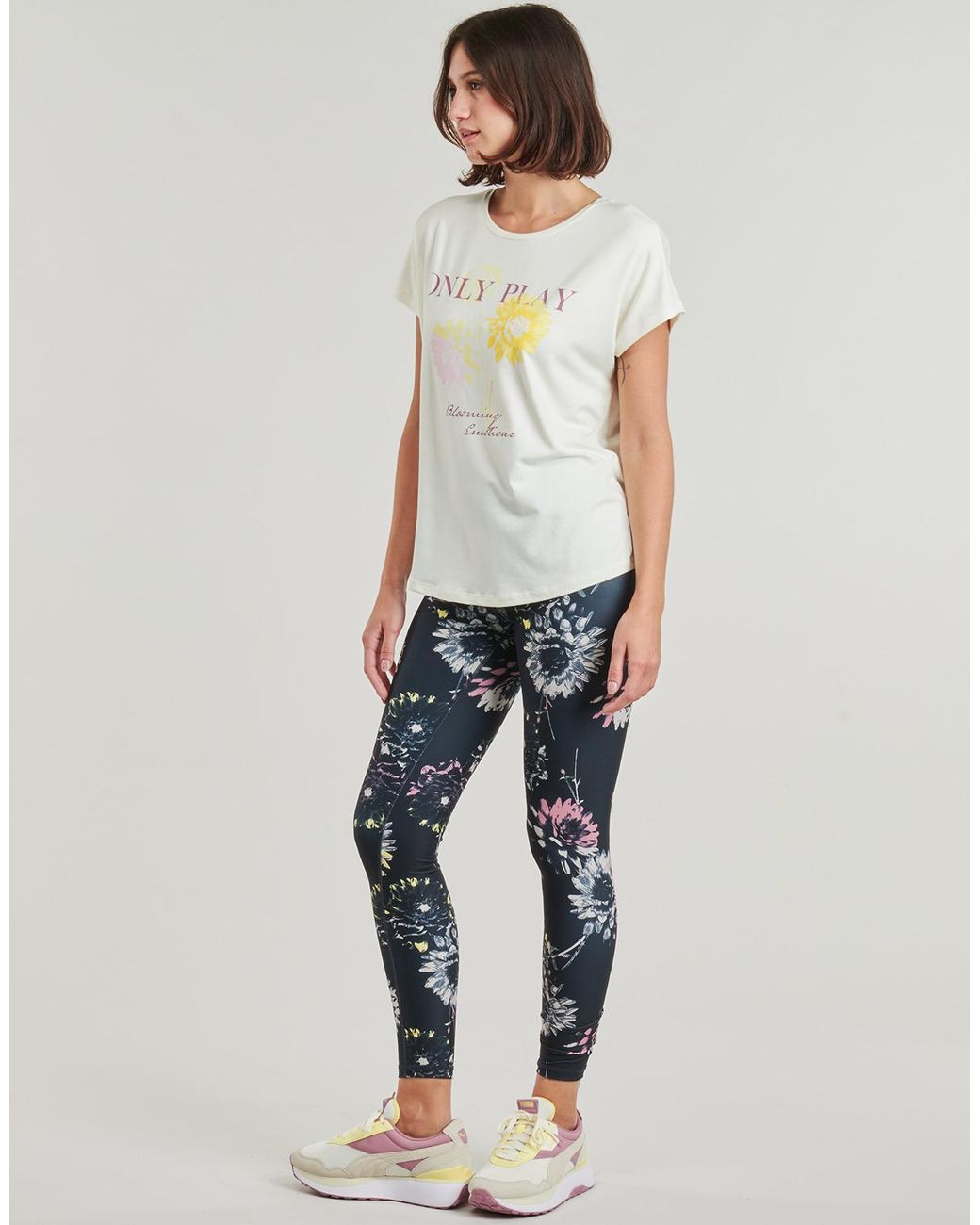 Only Play Gray T Shirt Onpaub-blur On Ss Bat Loose