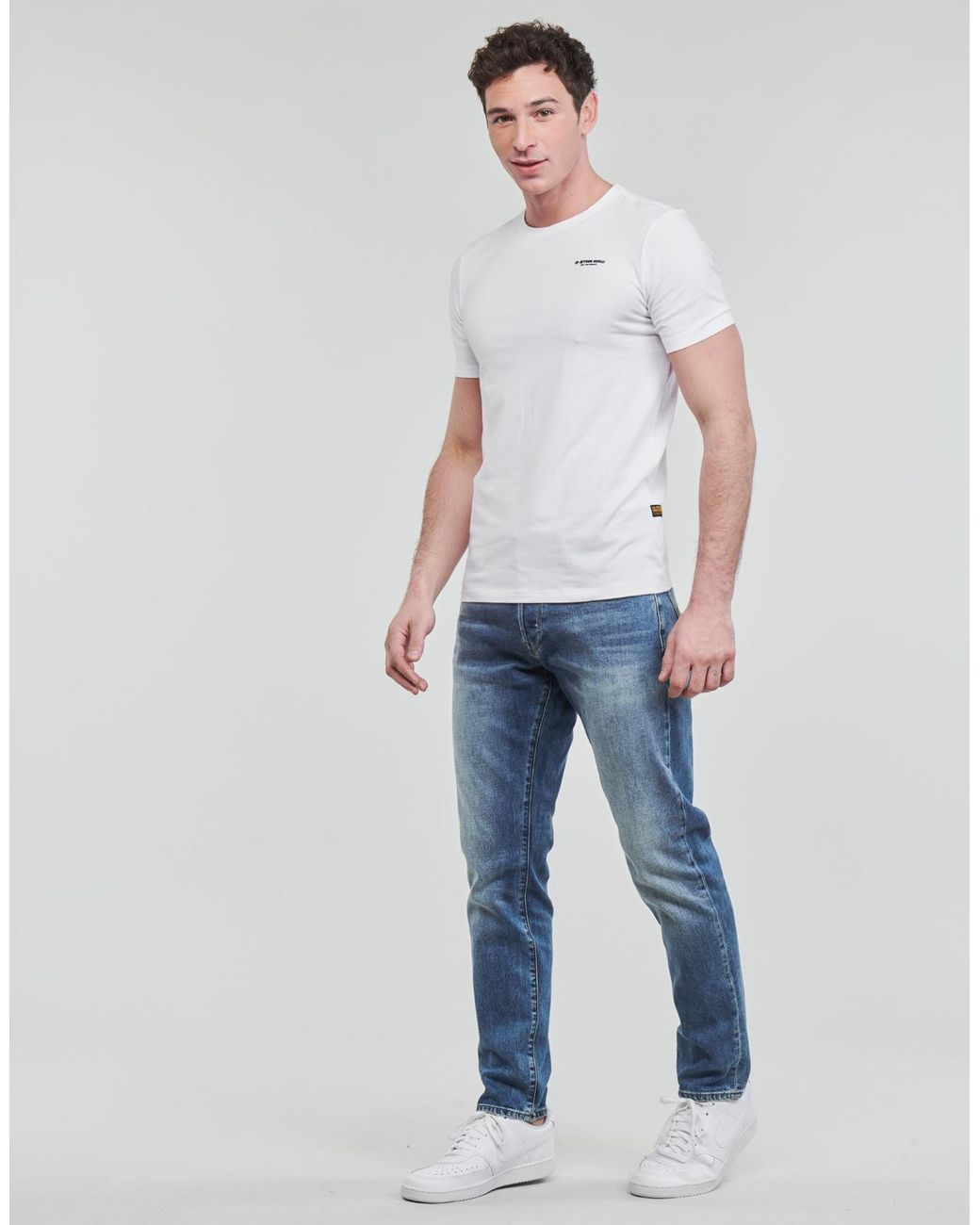 G-Star White Slim Base R T S\s T Shirt for men