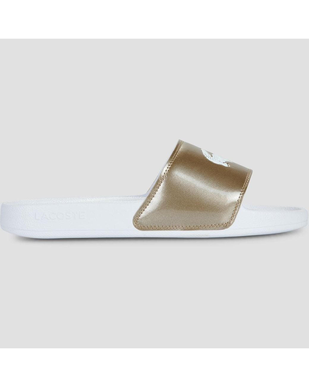 Lacoste White Tap-dancing Serve Slides 0.0