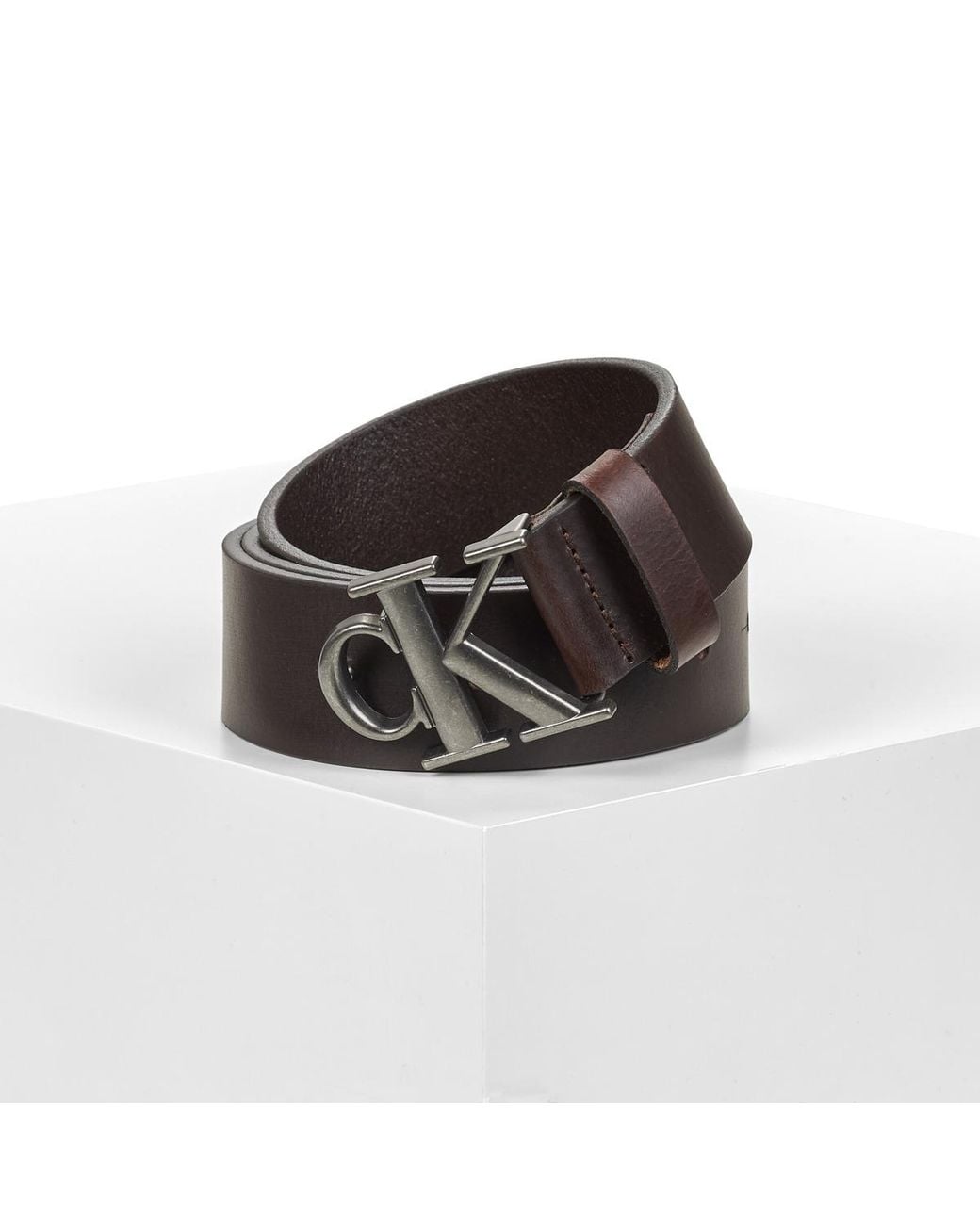 Calvin Klein Brown Belt Ck Buckle Smooth 35mm for men