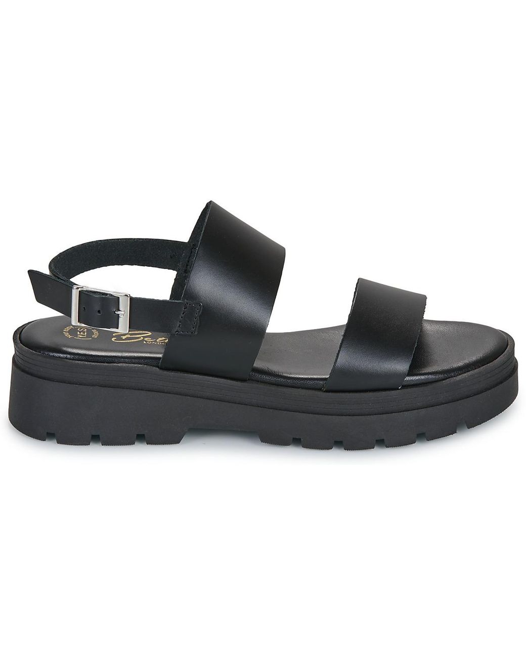 Betty London Black Flat Sandals Emily