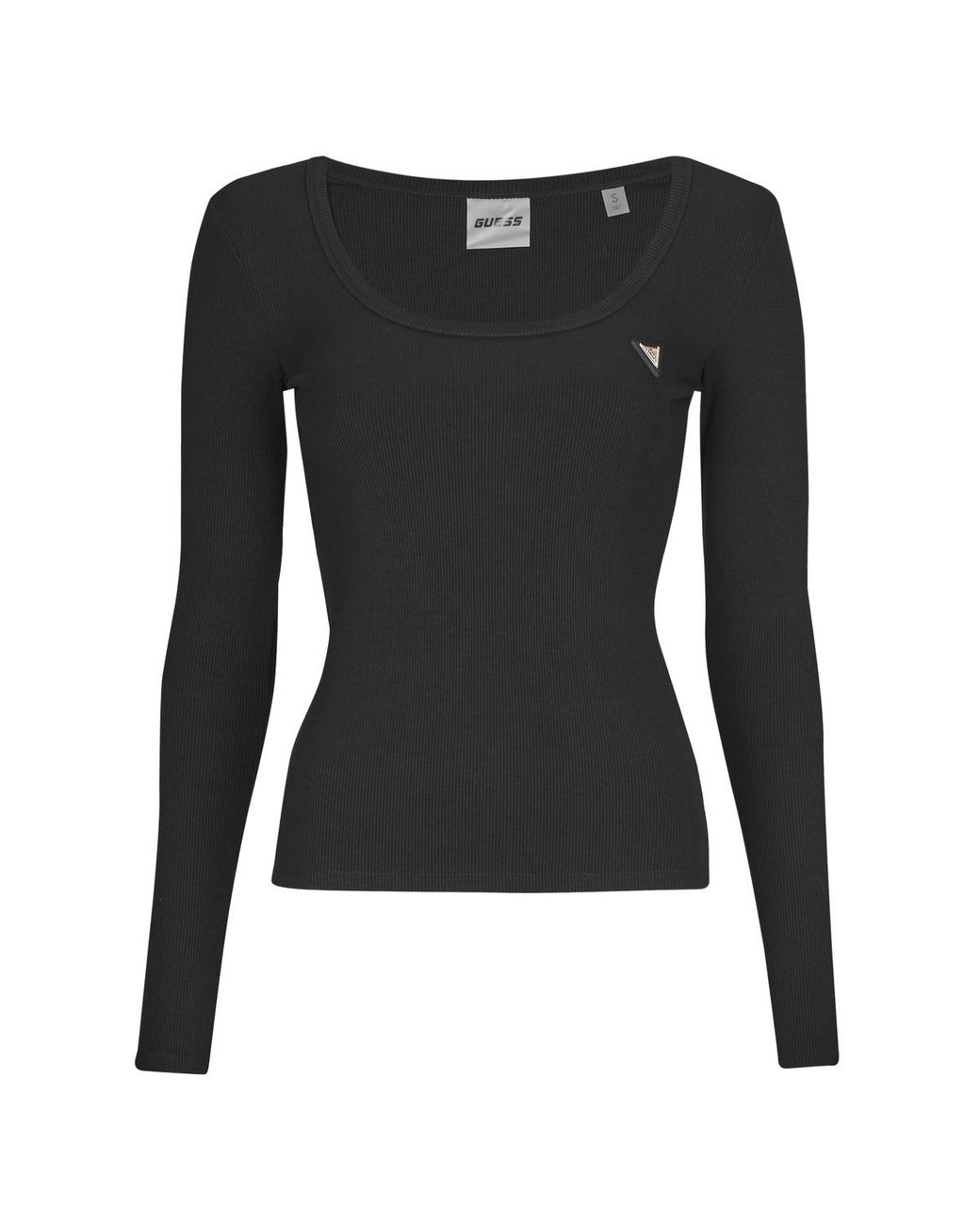 Guess Long Sleeve T-shirt Colette Ls Rib in Black | Lyst UK