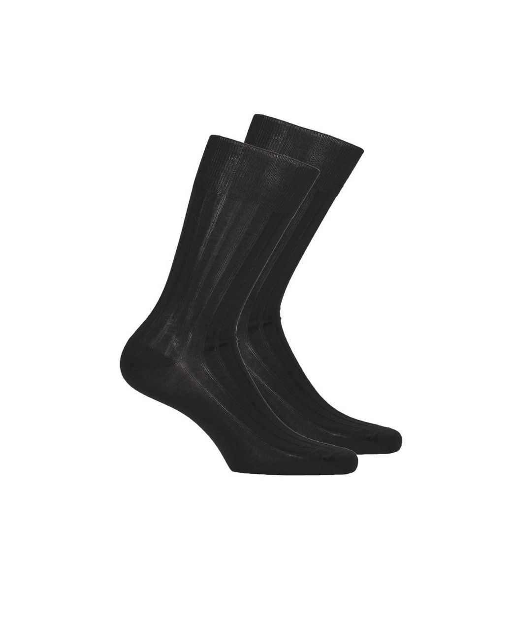 Dim Black Socks Mc Fil D'ecosse Cote Fine Pack X2 for men