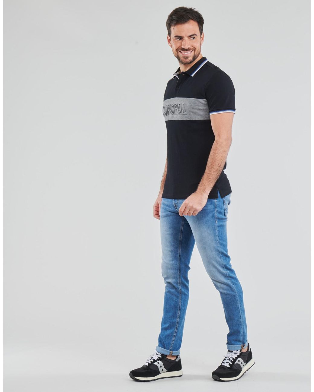 Kaporal Black Polo Shirt Diam for men