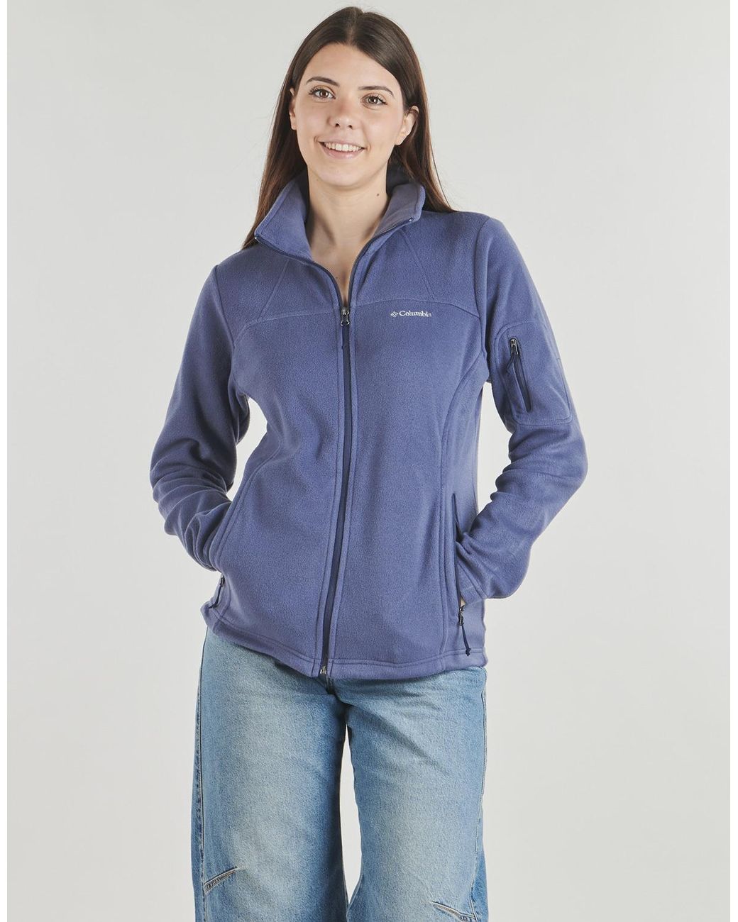 Columbia Blue Fleece Jacket Fast Trek Ii Jacket