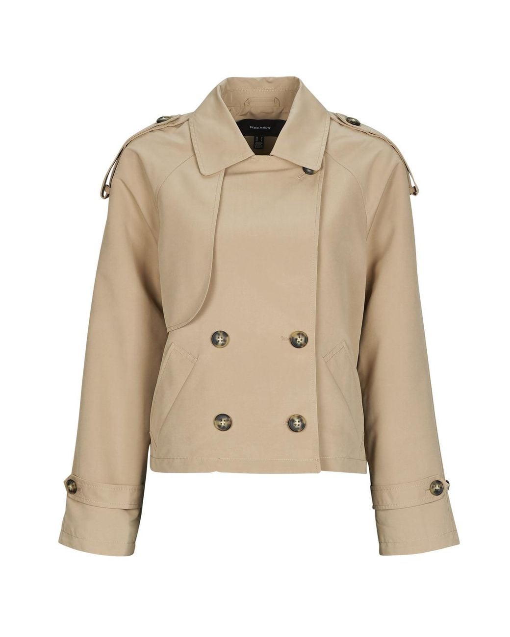 Vero Moda Natural Trench Coat Vmchloe Short Trenchcoat