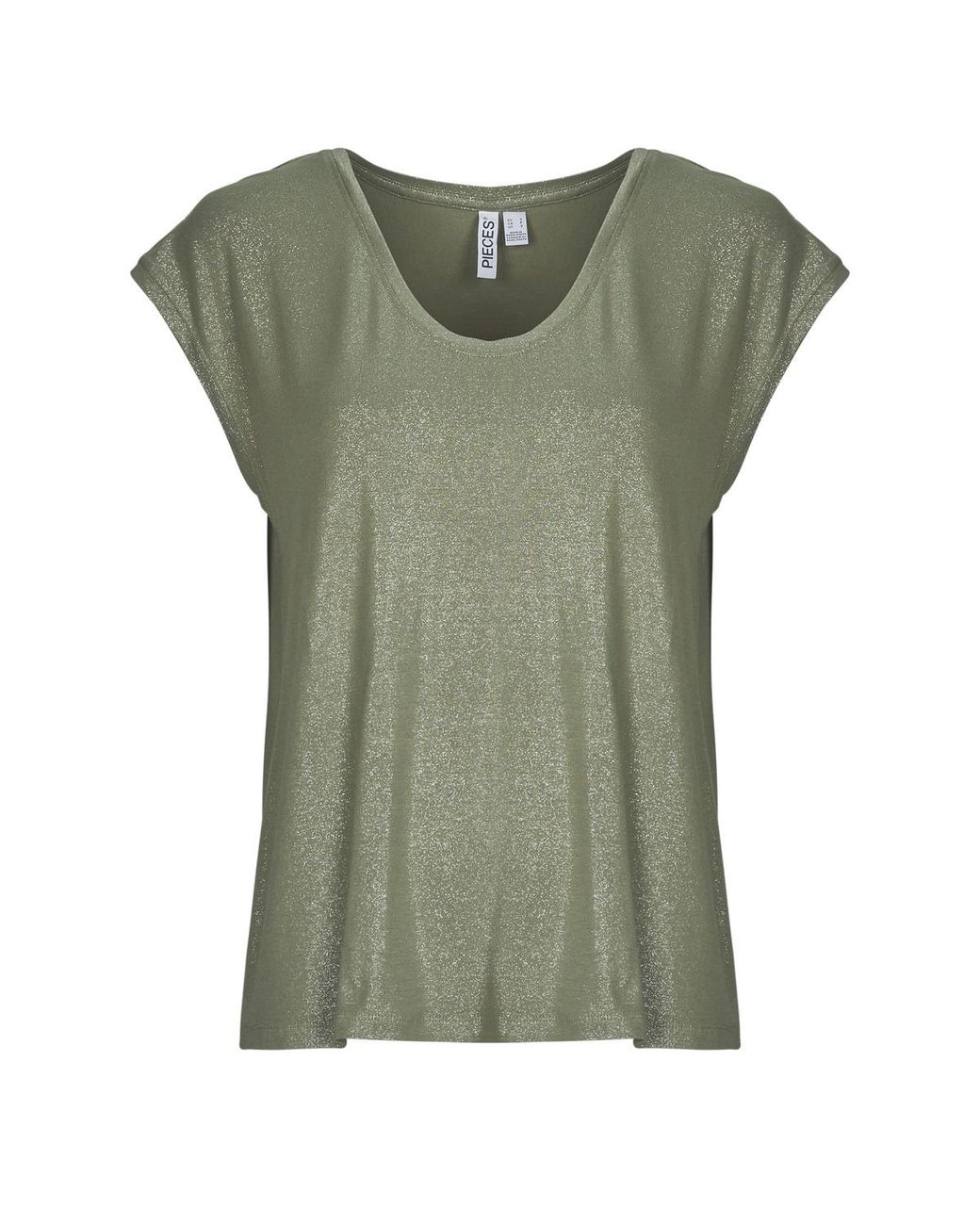 Pieces Green T Shirt Pcalice Ss Glitter Tee