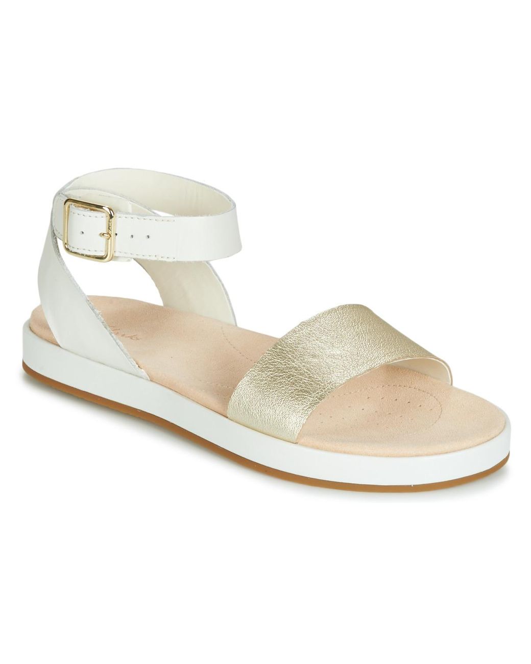 Clarks Leather Botanic Ivy Sandals in White - Save 33% | Lyst UK