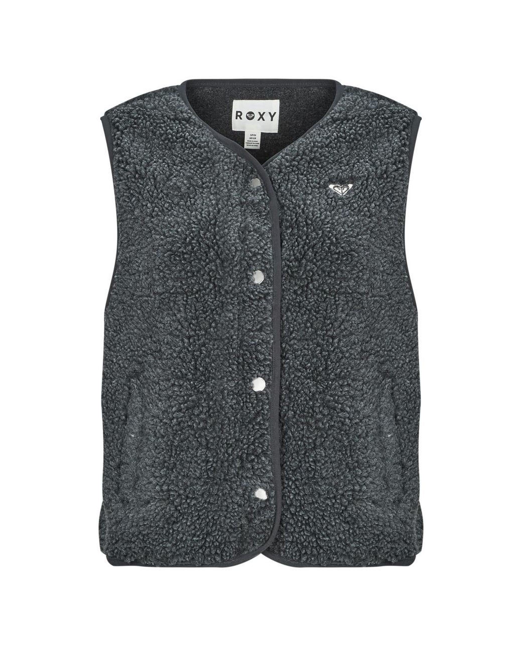 Roxy Gray Fleece Jacket Iconic Town Vest