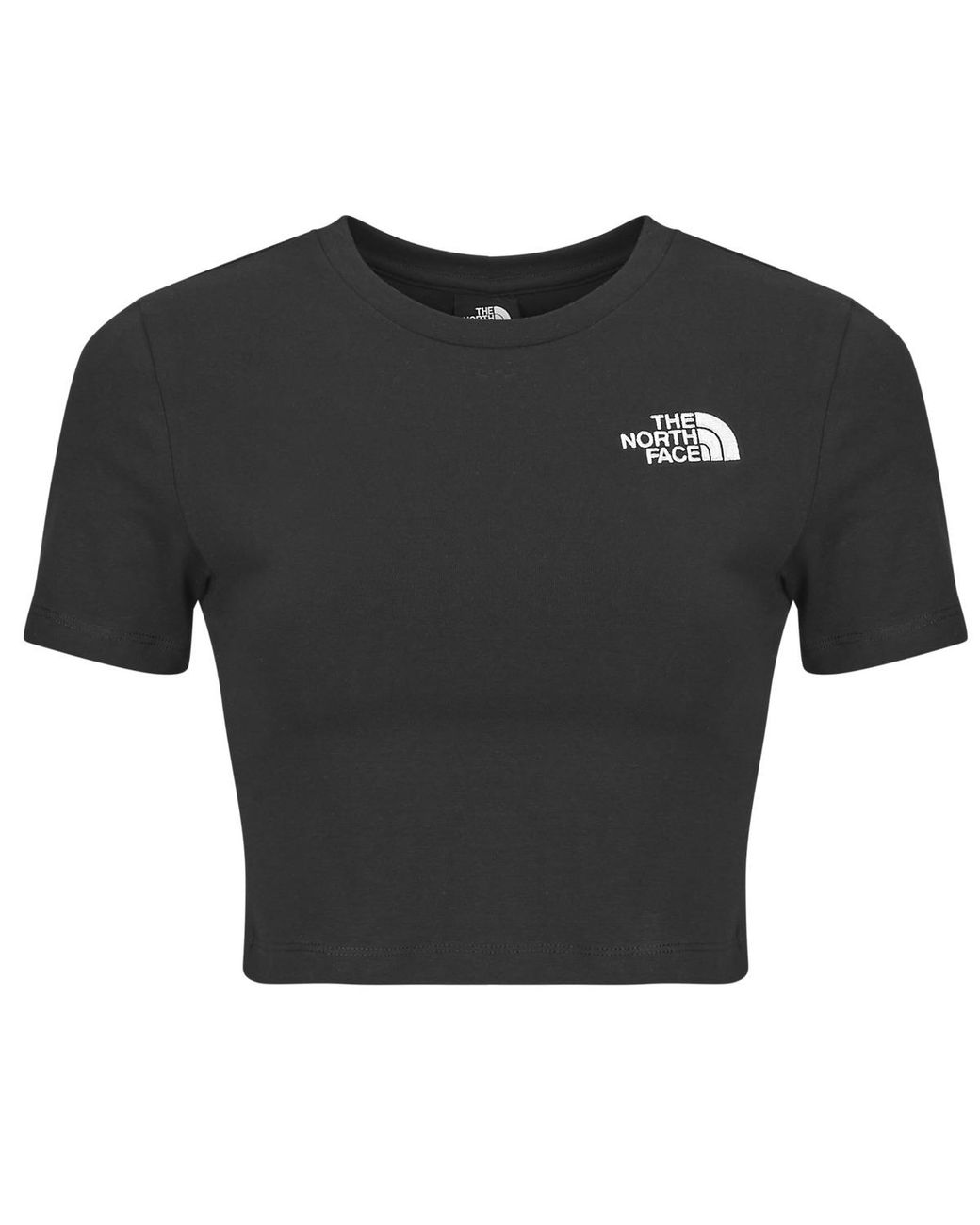 The North Face Black T Shirt S/s Essential Cropped Slim Tee