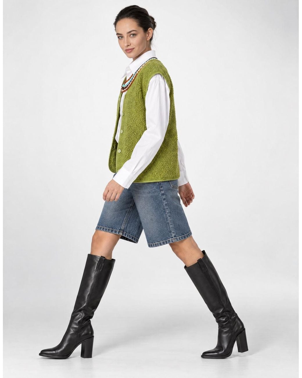 Pieces Green Cardigans Pckatty Teddy