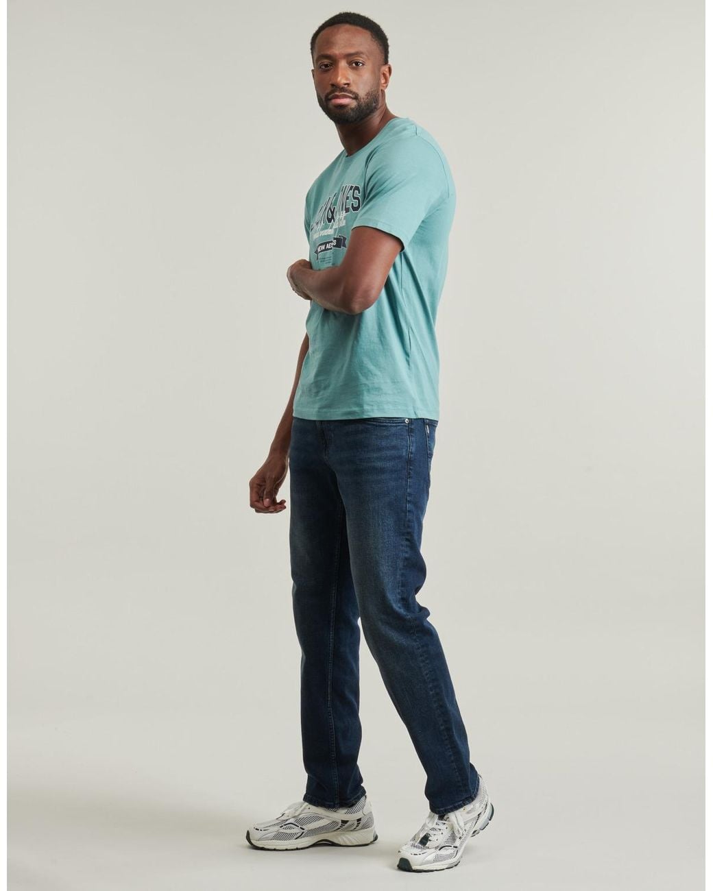 Jack & Jones Blue T Shirt Jjelogo Tee Ss for men