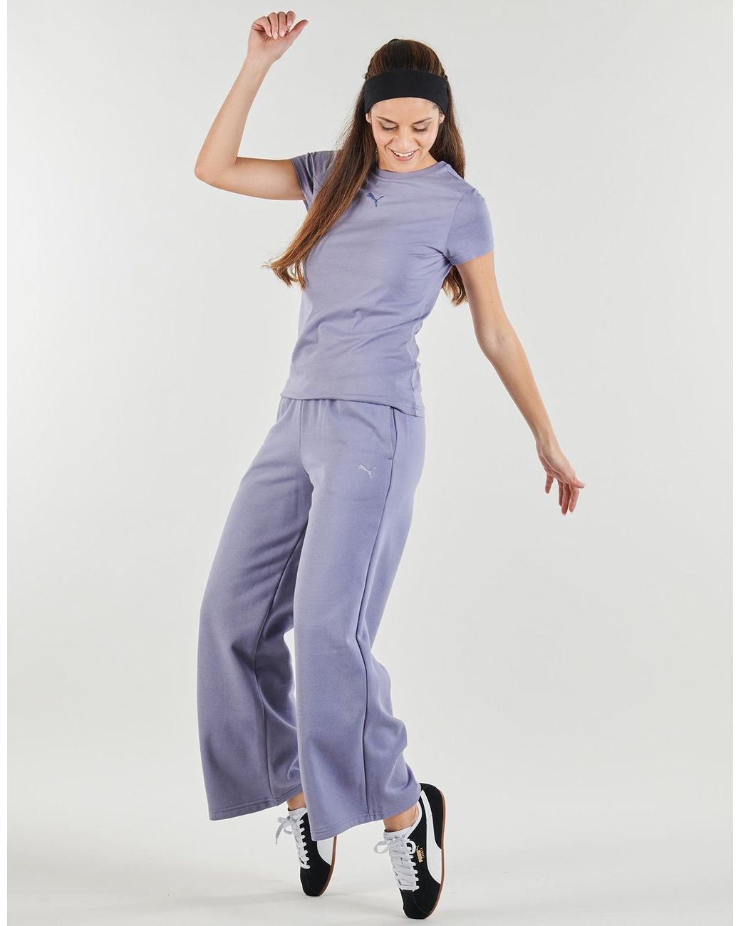 PUMA Blue Tracksuit Bottoms Ess Cat Comfort Wide Leg Pants Fl Op