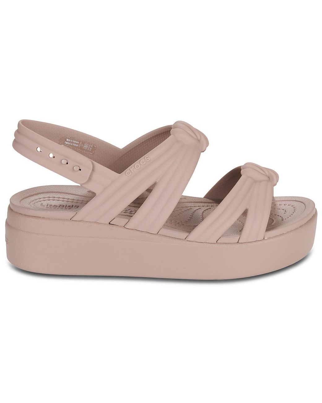 CROCSTM Pink Flat Sandals Brooklyn Knot Low Wedge