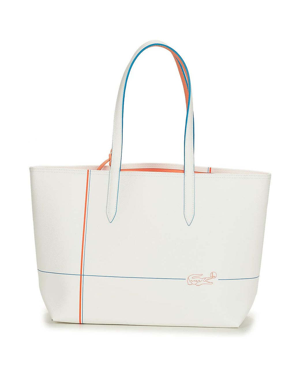 ★LACOSTE★ Women's Jelly Top Zipper Shopper Bag White Patte Women's Champs-Élysées Zip Tote Bag - Bags - New In 2025