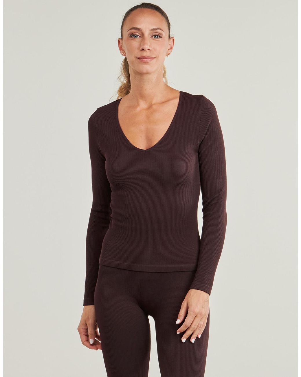 Only Play Brown Long Sleeve T-shirt Onpjaia Life Vn Ls