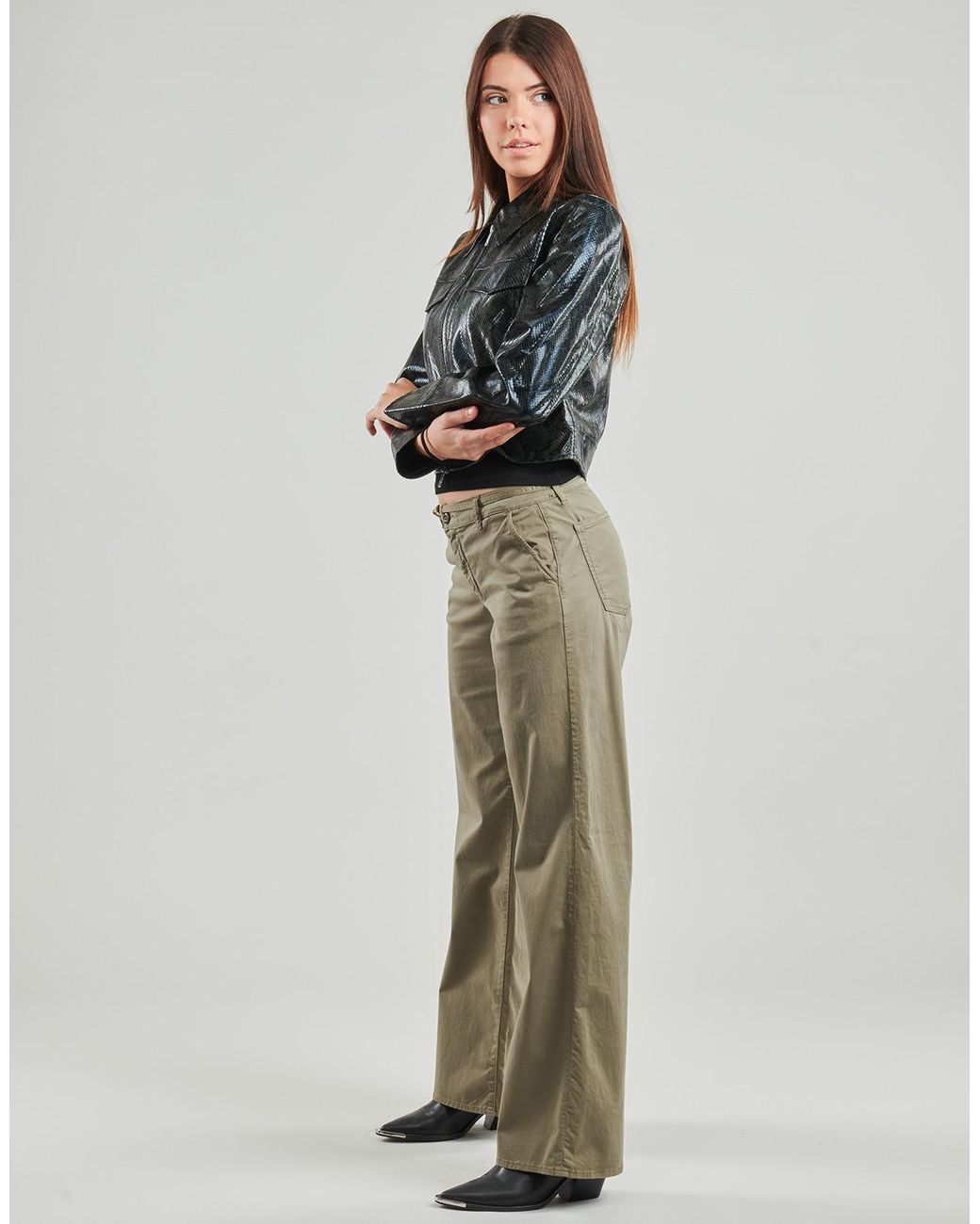 ONLY Black Leather Jacket Onlparis Snake