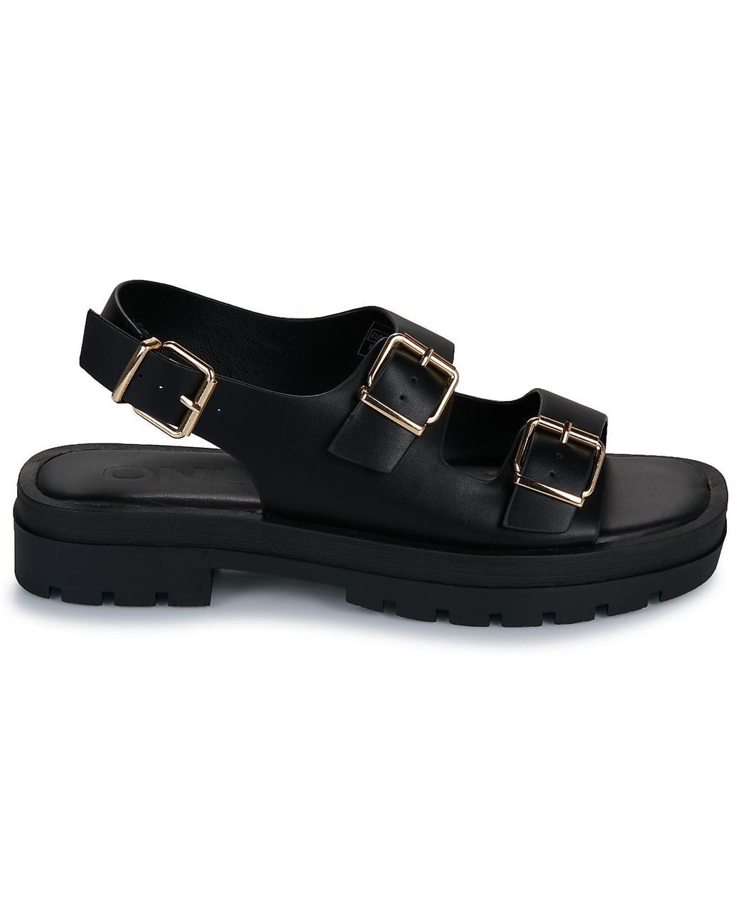 ONLY Black Flat Sandals Onlmelody-2 Buckle Sandal