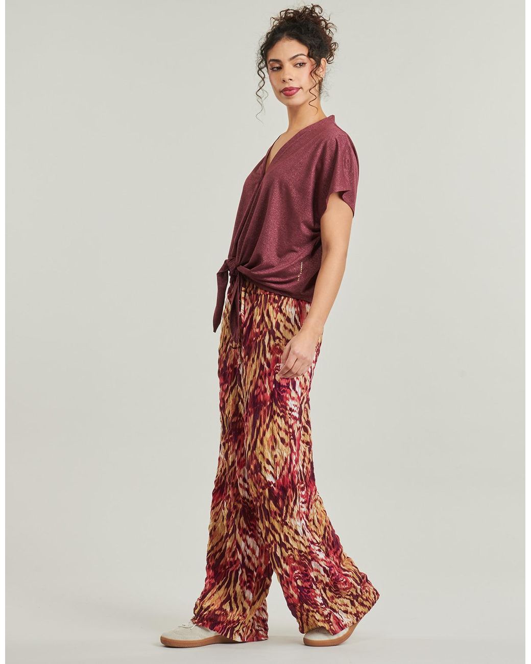 Les Petites Bombes Red Wide Leg / Harem Trousers Dalida