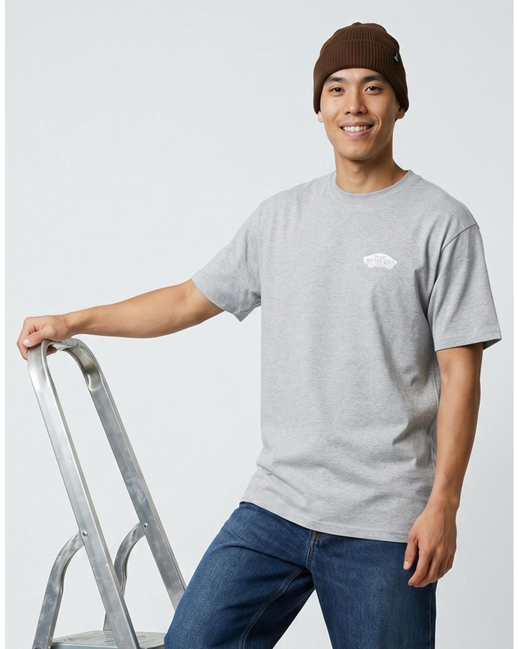 Vans Gray T Shirt Double Standard Ss Tee for men
