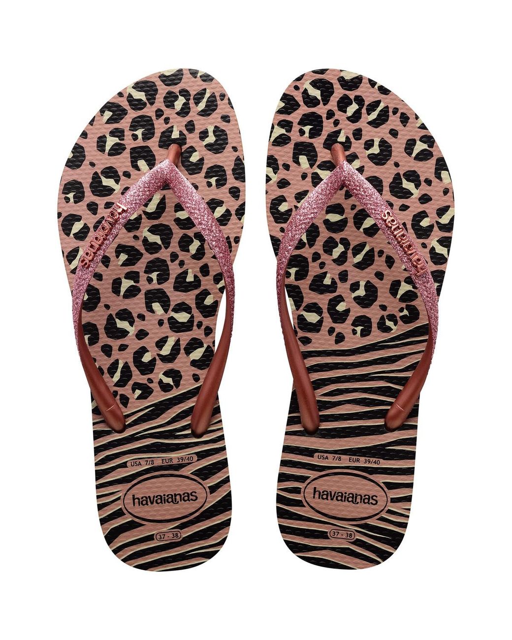 Havaianas Red Flip Flops / Sandals (shoes) Slim Animals Mix