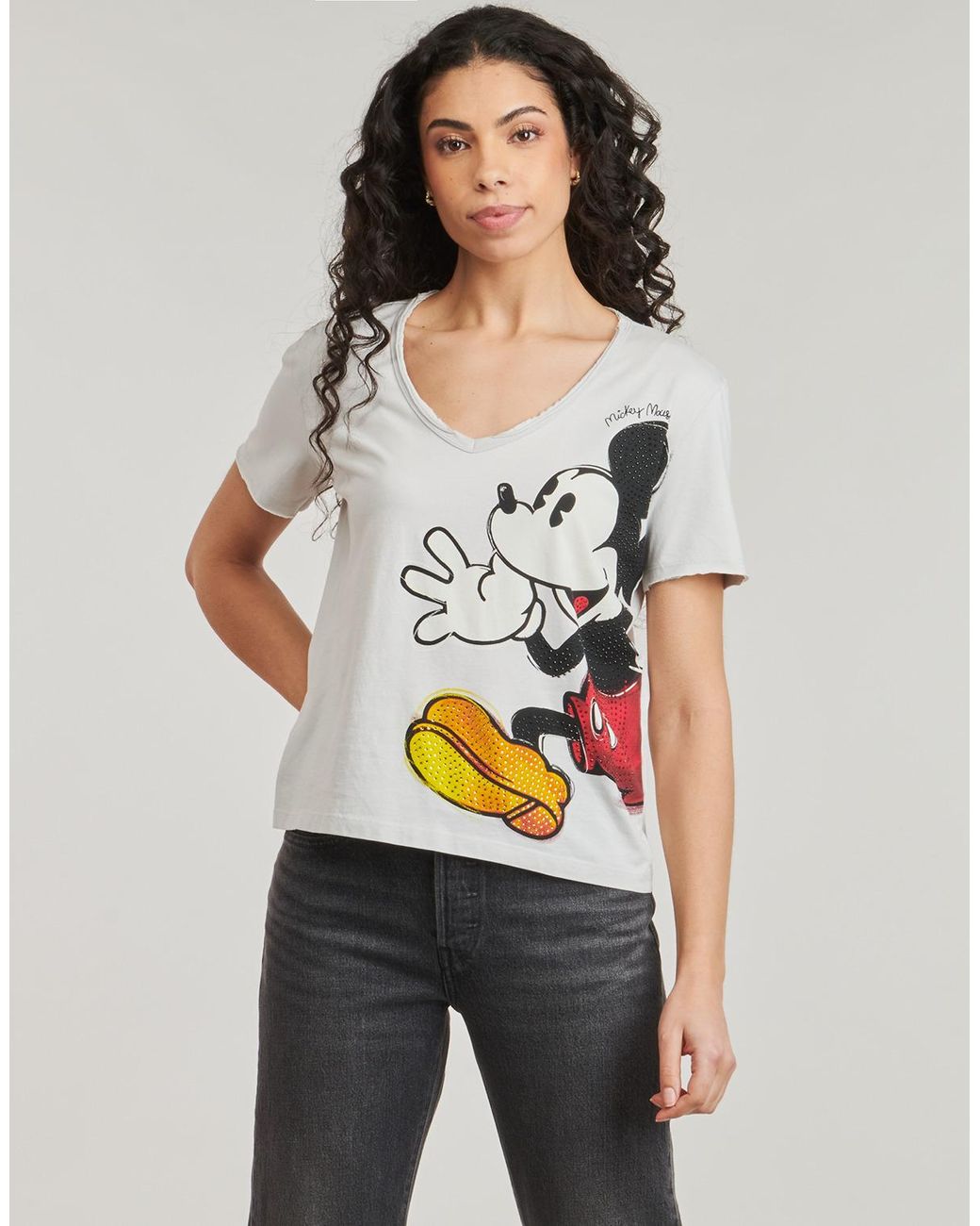 Desigual Gray T Shirt Mickey Joker