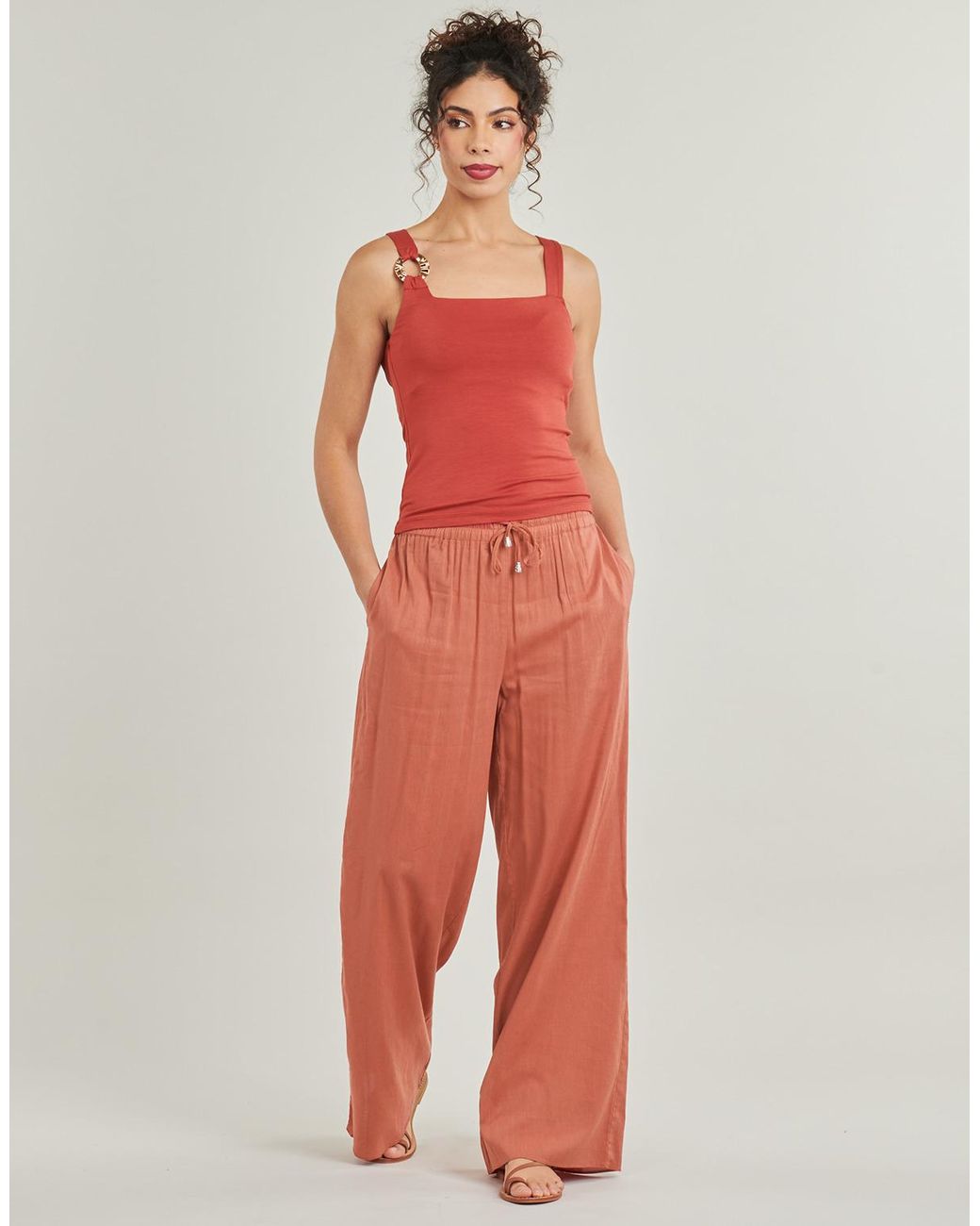 Les Petites Bombes Red Wide Leg / Harem Trousers Dalida