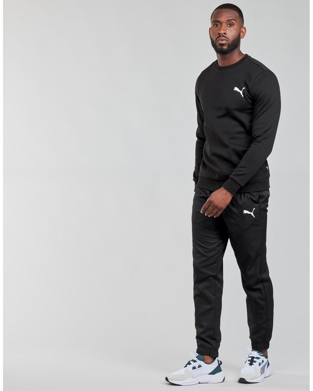PUMA Black Ess Crew Sweat Fl Sweatshirt for men