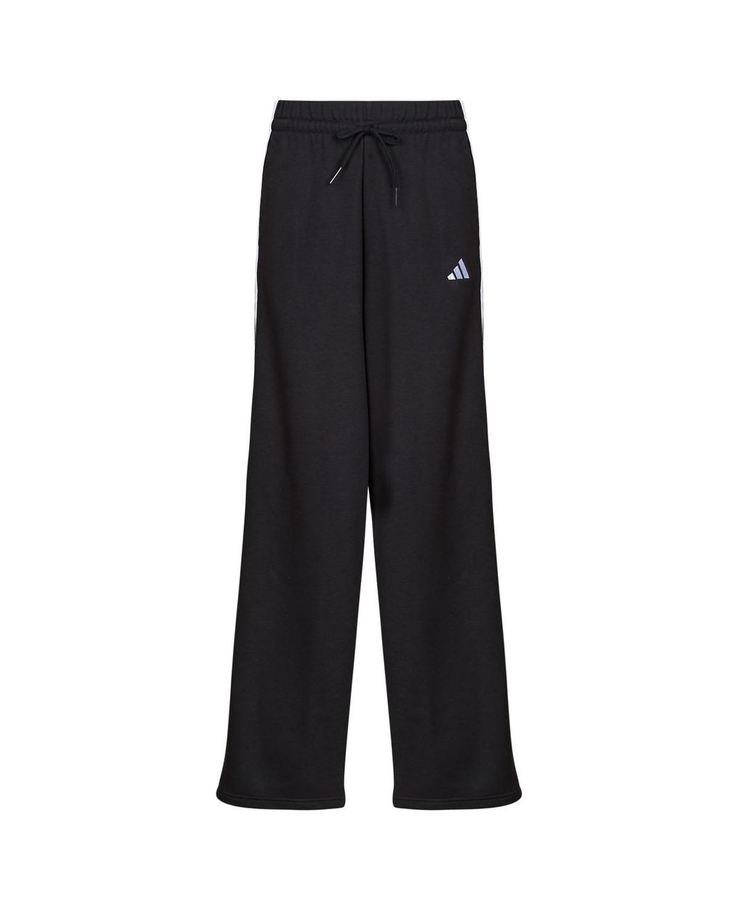 Adidas Black Tracksuit Bottoms 3-stripes Fleece Wide Pant