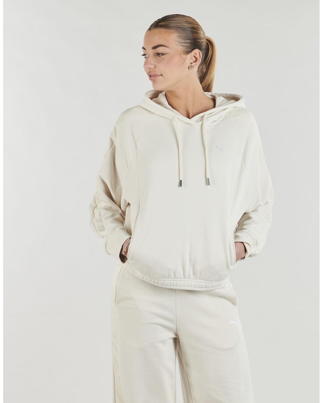 PUMA Gray Hoodies Her Oversized Hoodie Tr