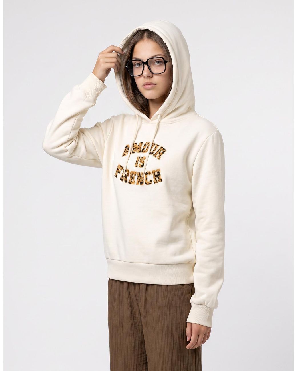 ONLY White Hoodies Onlmaia L/s Believe Hood