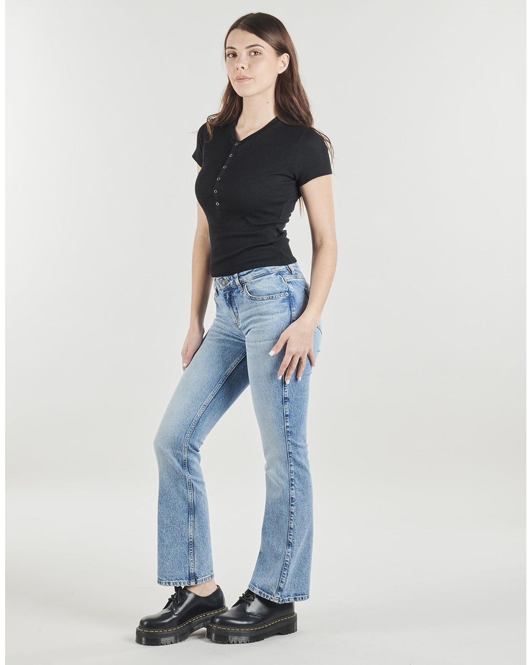 Guess Black T Shirt Gj Ss Henley Waffle