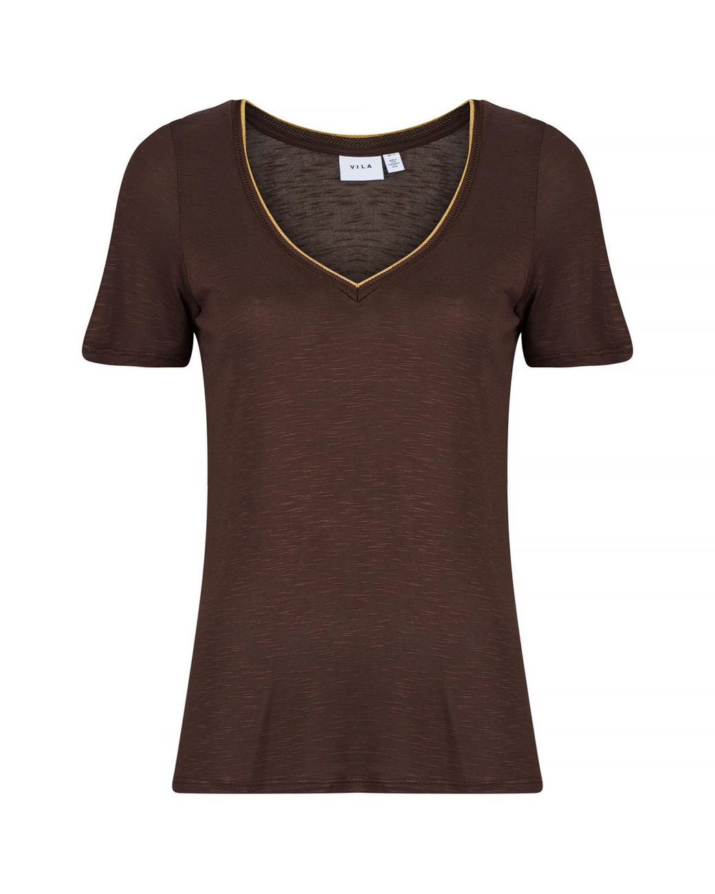 Vila Brown T Shirt Vinoel S/s