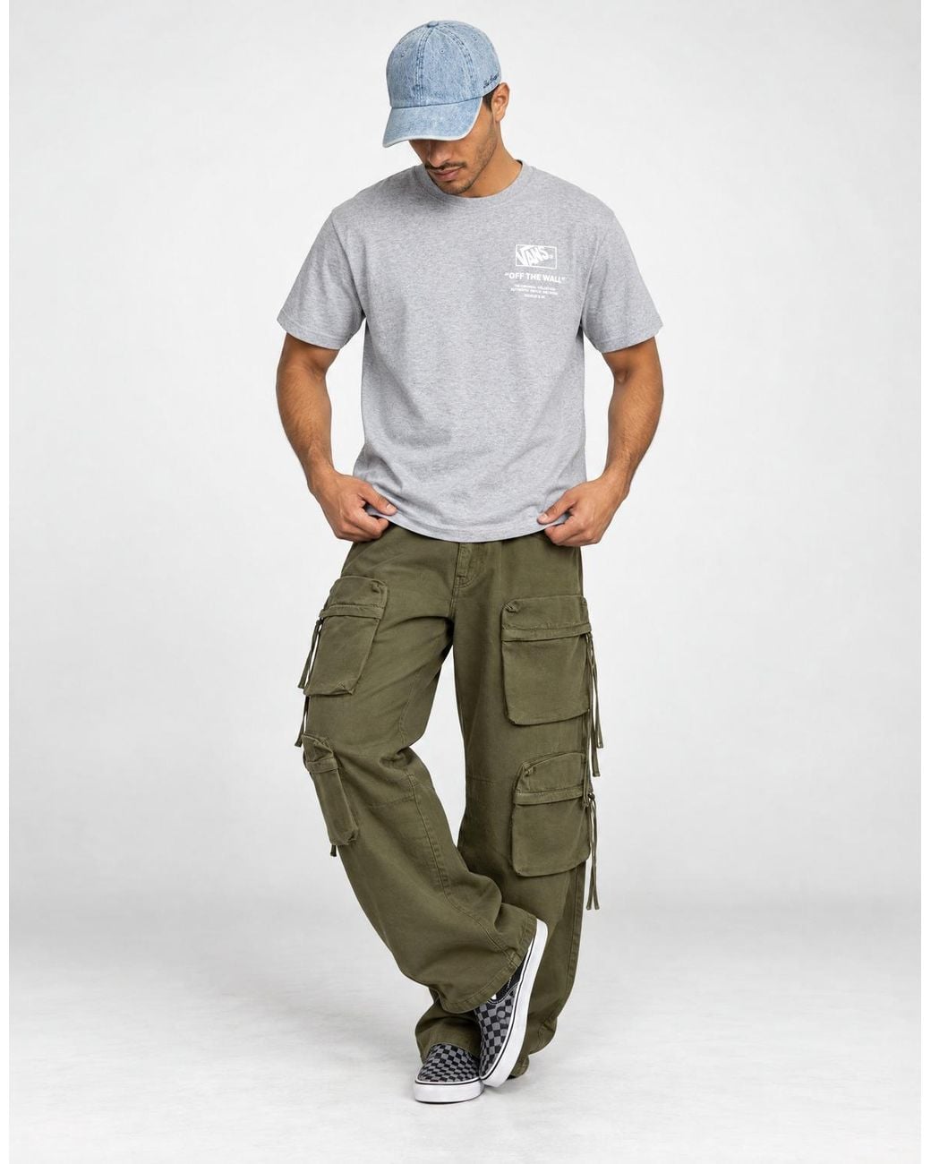 Vans Gray T Shirt Stacked Hi Ss Tee for men