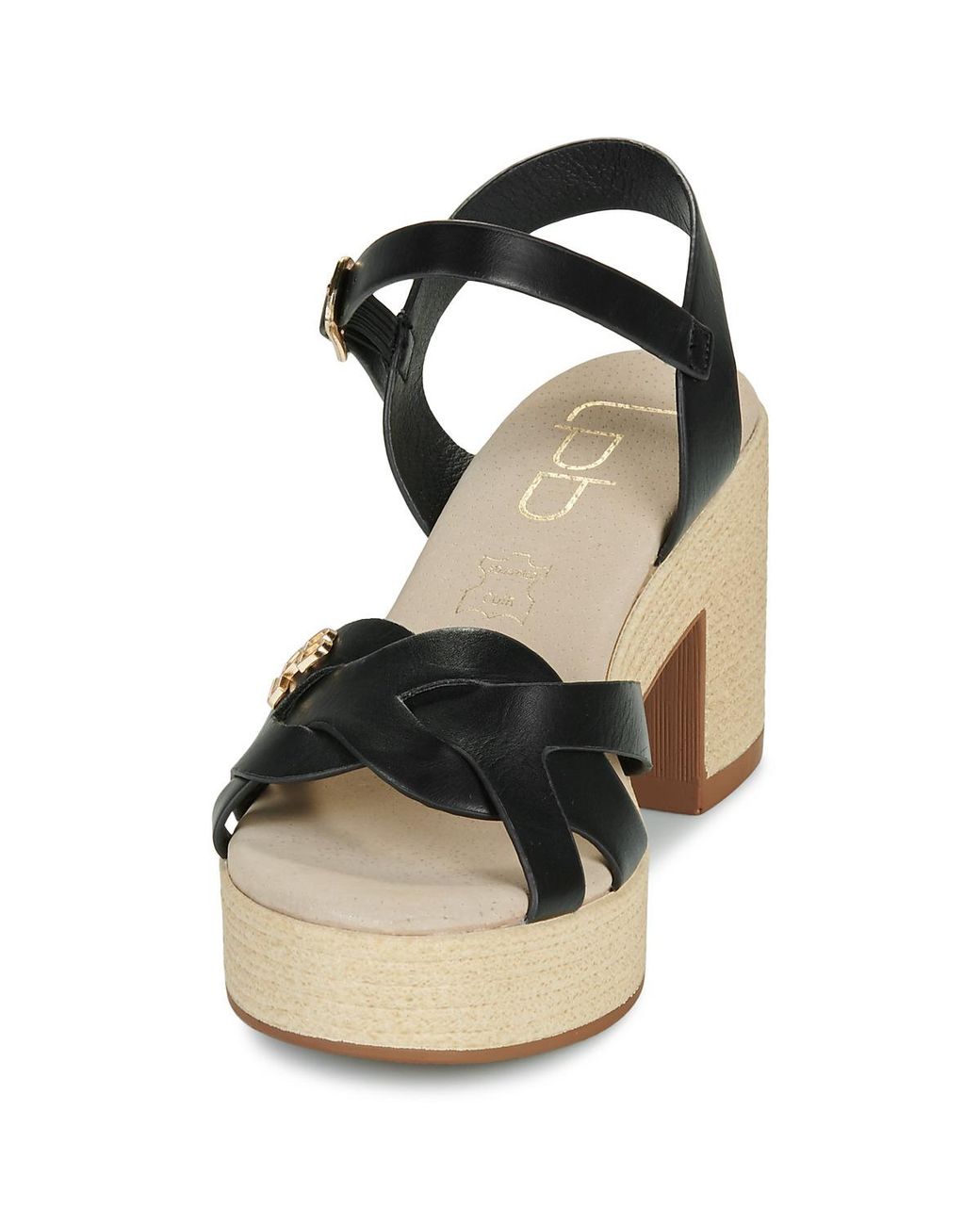 Les Petites Bombes Black Wedge Sandals Louane
