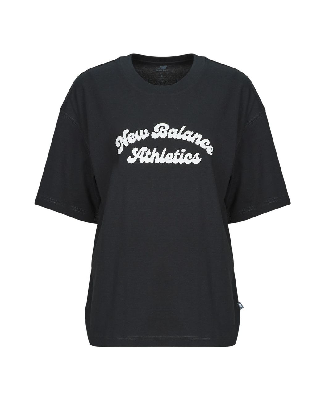 New Balance Black T Shirt Linear Heritage Oversized T-shirt