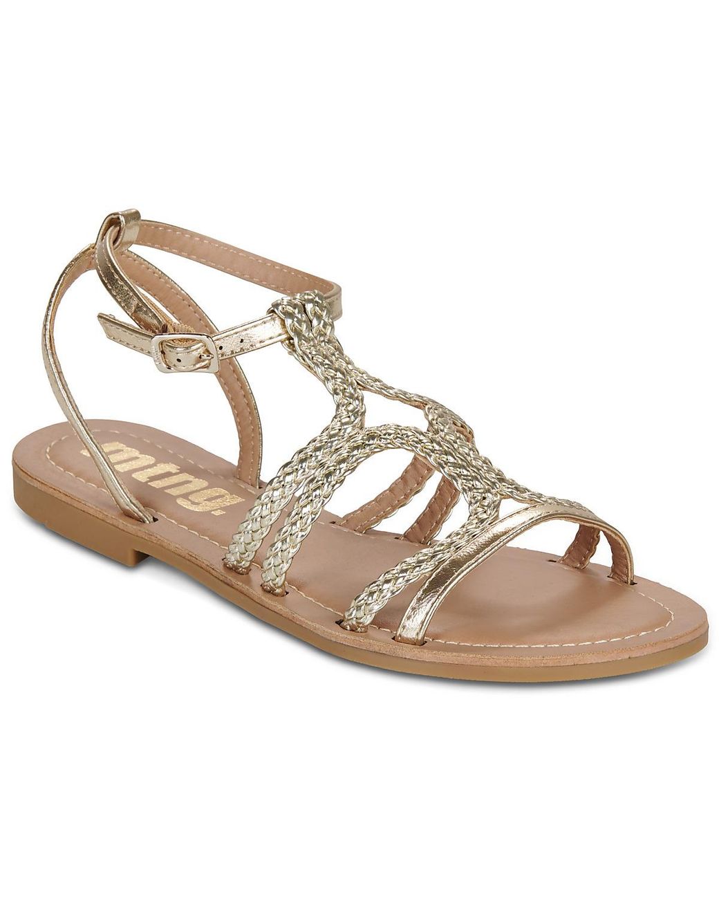 MTNG Metallic Flat Sandals Tatiana