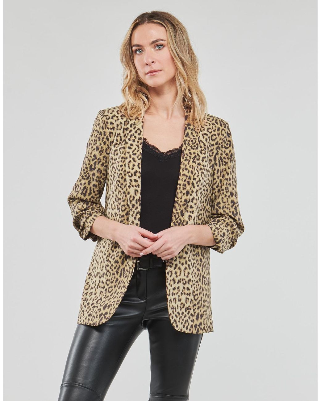 Pieces Natural Jacket Pcboss 3/4 Printed Blazer