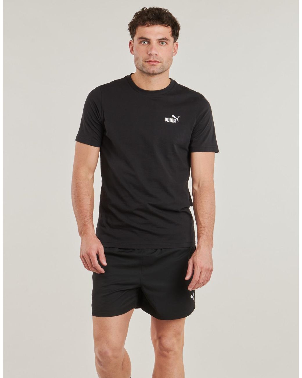 PUMA Black T Shirt Ess Small Logo Tee for men