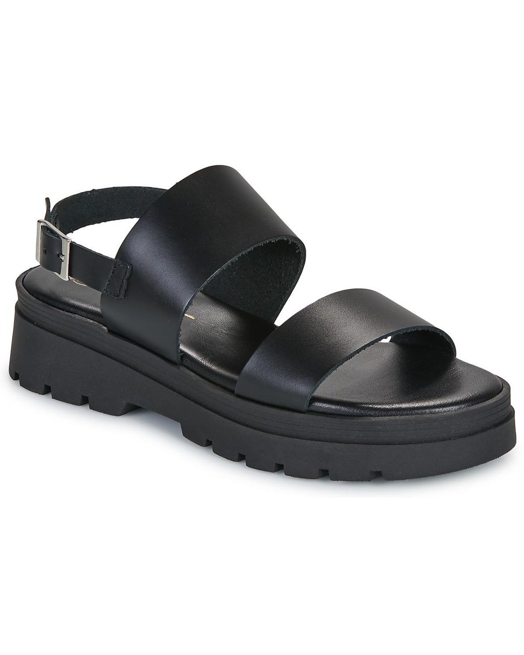 Betty London Black Flat Sandals Emily