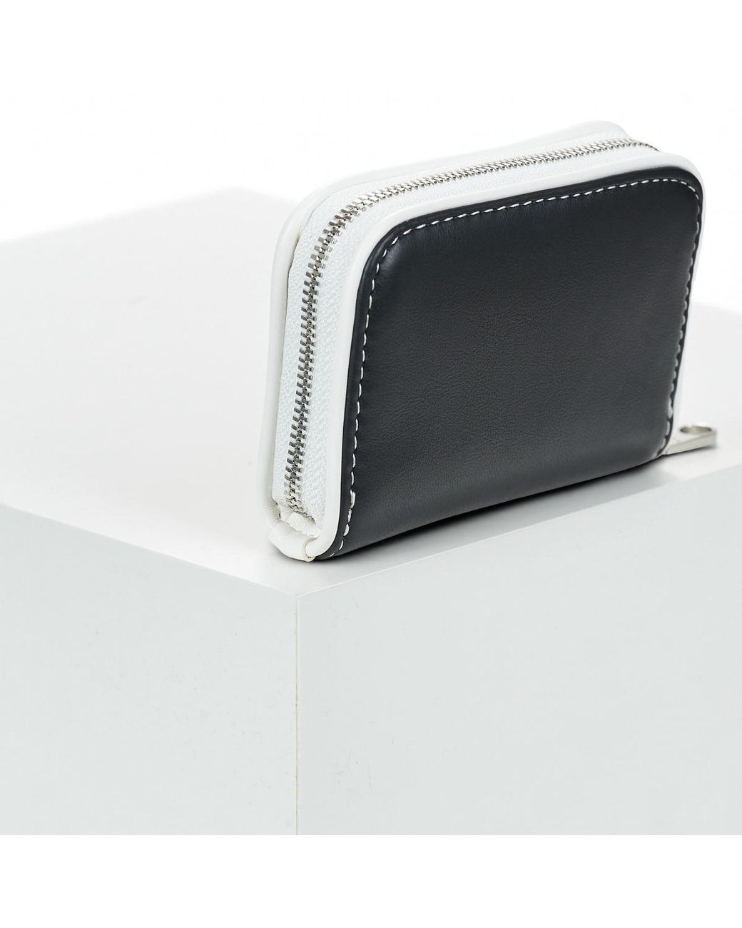 Calvin Klein Black Purse Wallet Contrast Ck Medium Zip Around