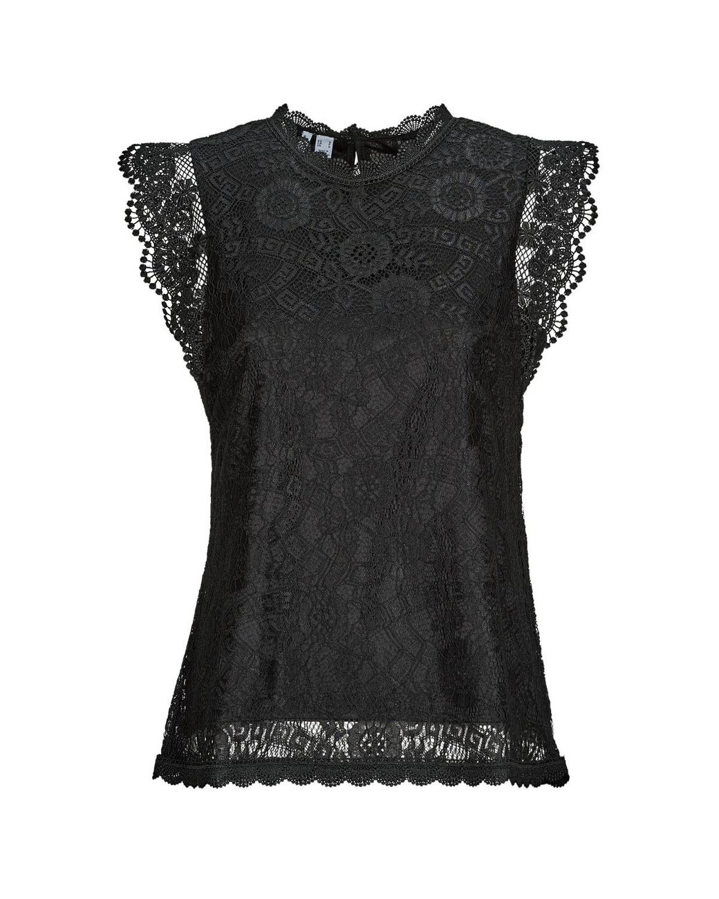 Pieces Black Blouse Pcolline Sl Lace Top