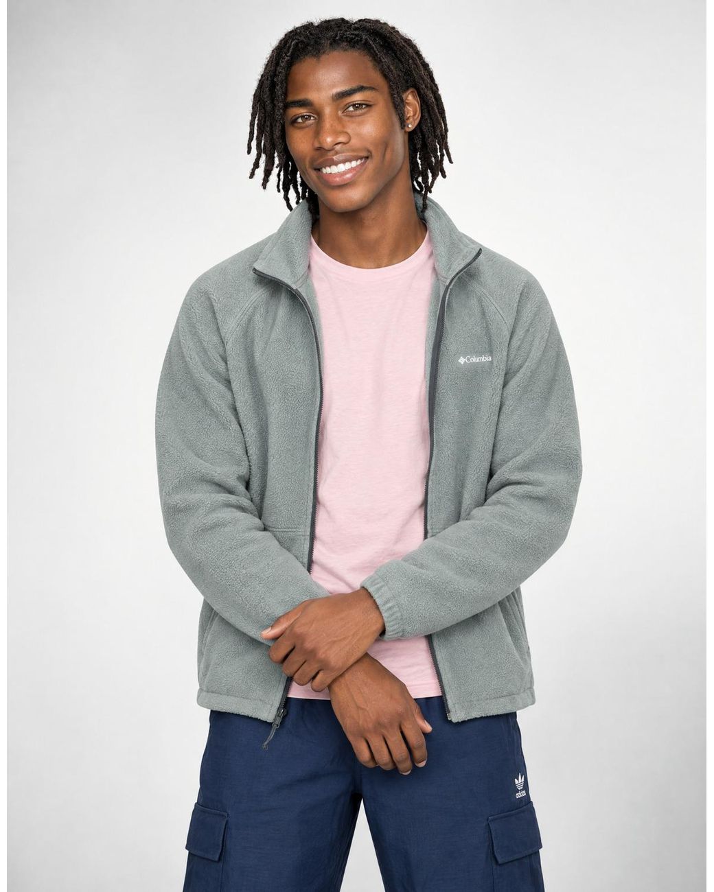Columbia Gray Fleece Jacket Timber Crest Mtr Fleece Full Zip for men