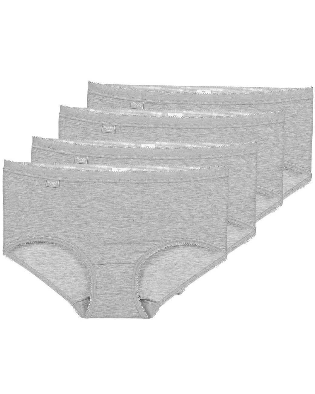 Sloggi Gray S Multipacks Midi 4 Pair Cotton Pack Size 10 In Grey