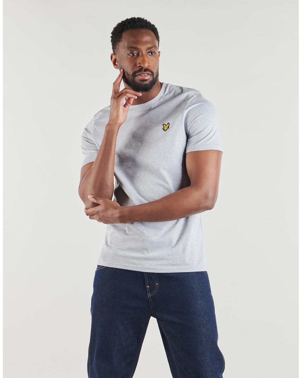 Lyle & Scott Gray T Shirt Plain T-shirt for men