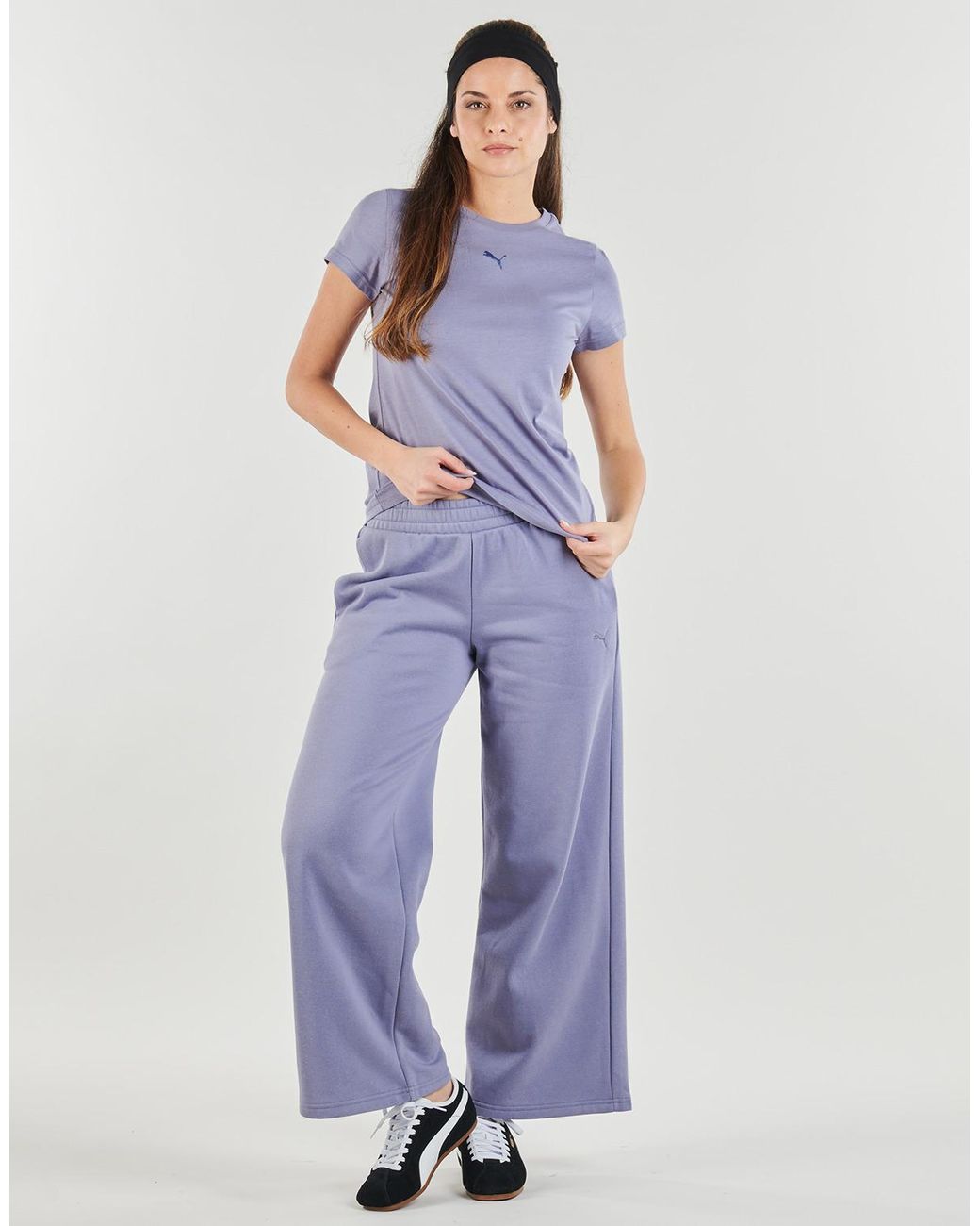 PUMA Blue Tracksuit Bottoms Ess Cat Comfort Wide Leg Pants Fl Op