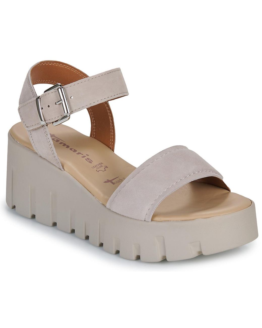 Tamaris Gray Wedge Sandals 28712-378