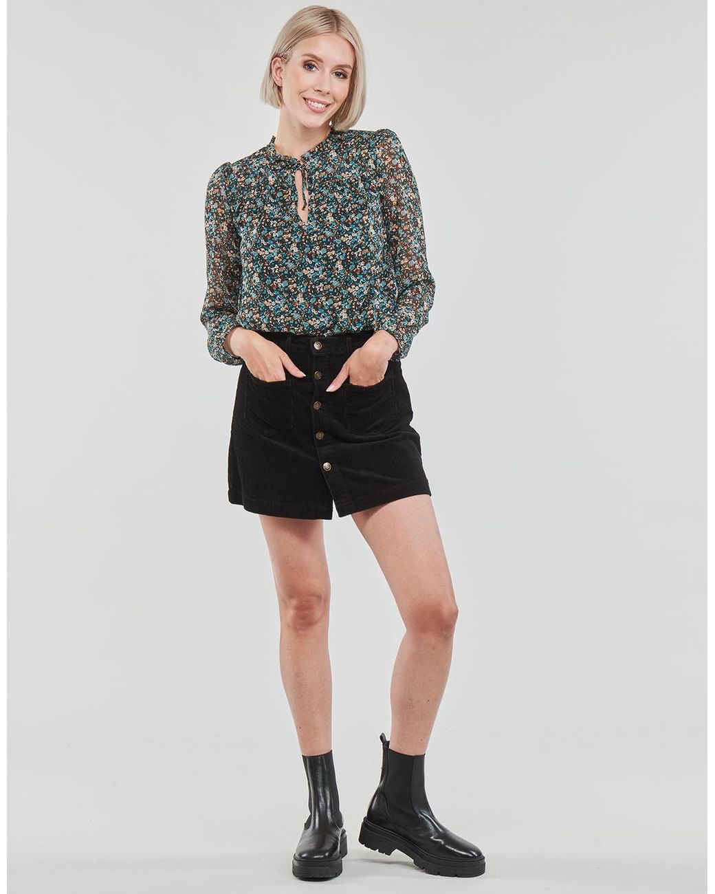 ONLY Black Short Skirts Onlamazing Hw Cord Skirt Pnt