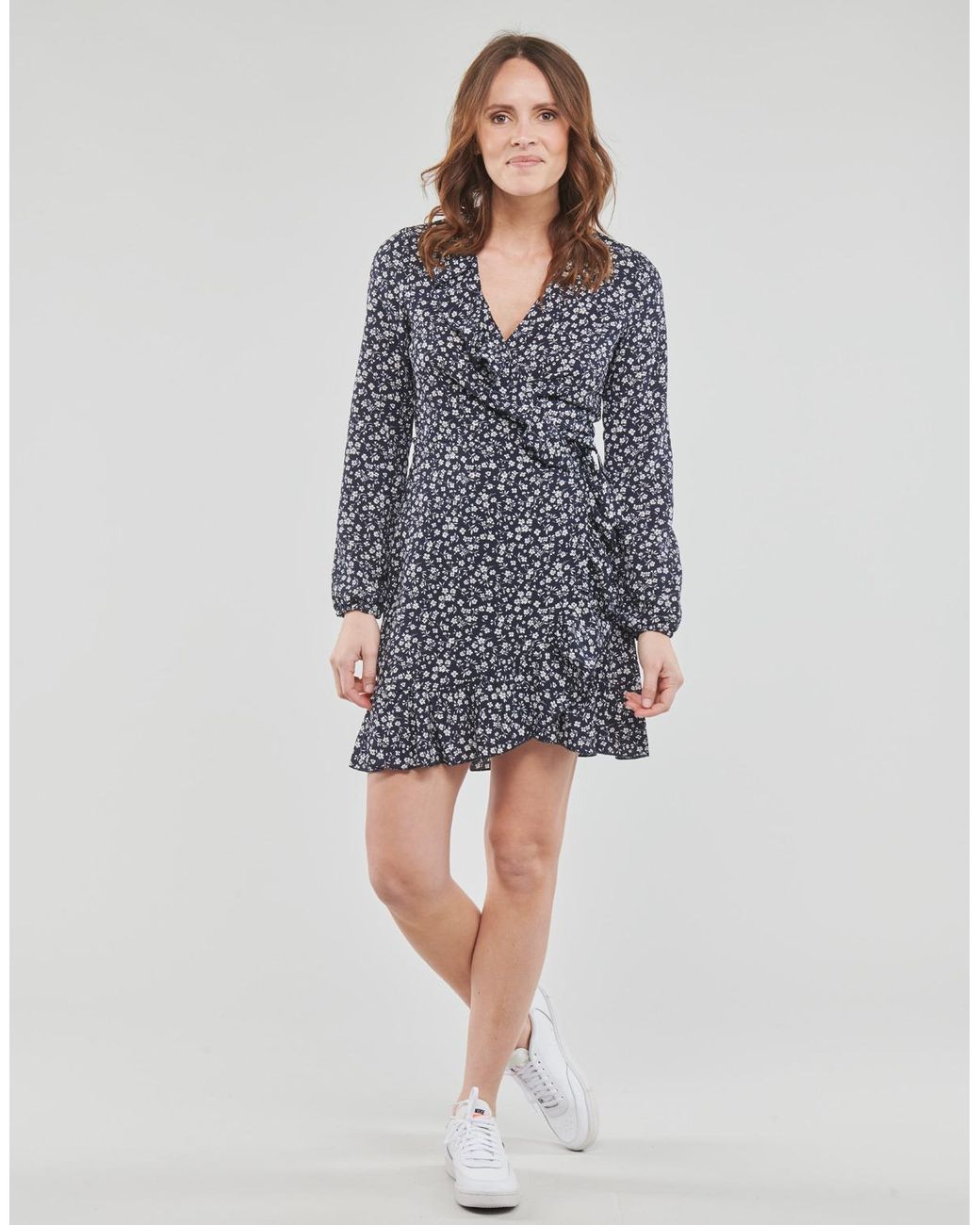 ONLY Blue Dress Onlcarly L/s Wrap Short Dress