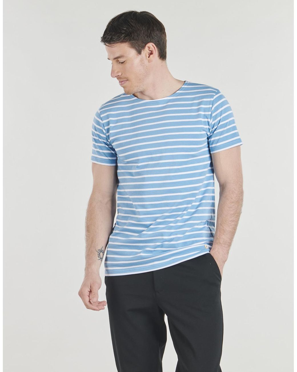 Armor Lux Blue T Shirt Hoedic for men